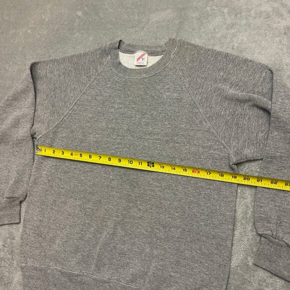 Vintage 90s Jerzees Sweatshirt Mens Medium Gray Blank Crewneck Made In USA - Picture 6 of 10